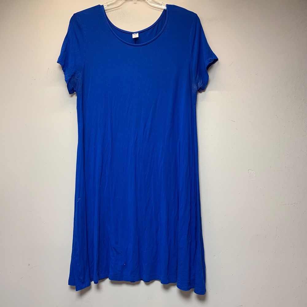 Old Navy Swing Dress Womens XL Blue Fair Short Sleeve Scoop Neck Jersey Knit